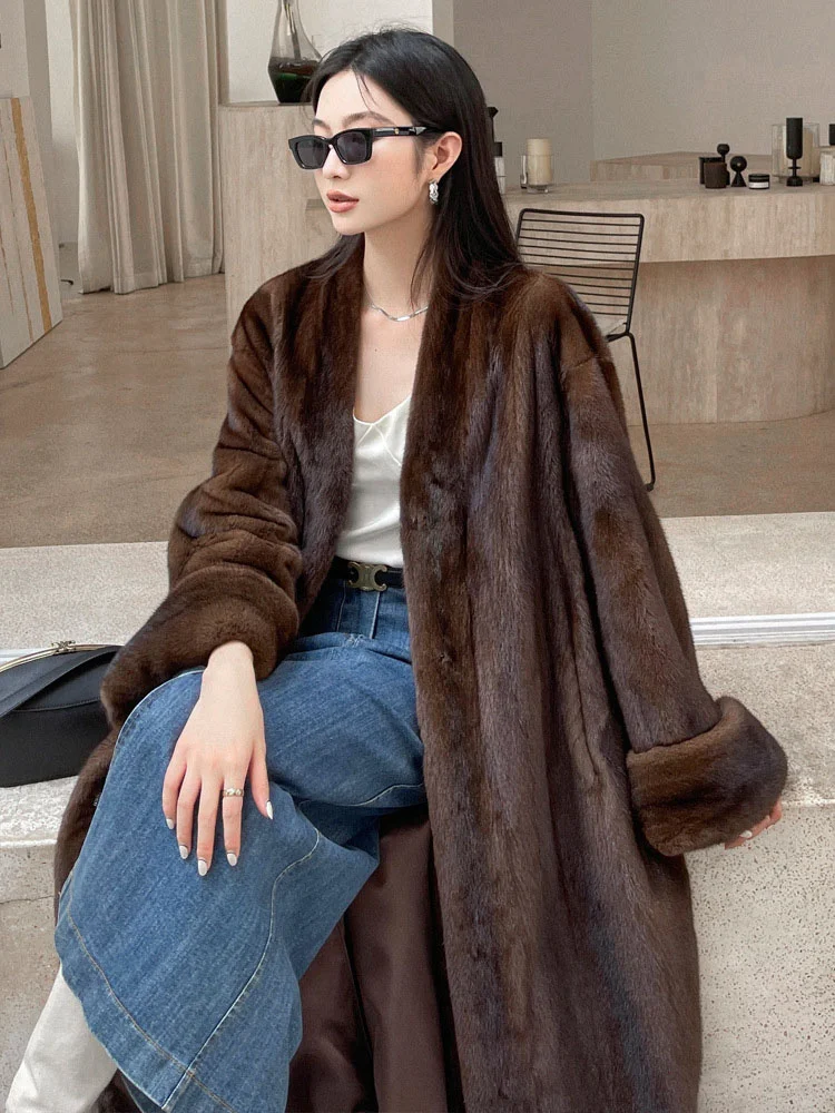 Top Trends: Mink Fur Coat Women 2023 Winter New Fashion Temperament High Quality Long Loose Thick Warmth Fur Coat Shoppable Styles - Image 5