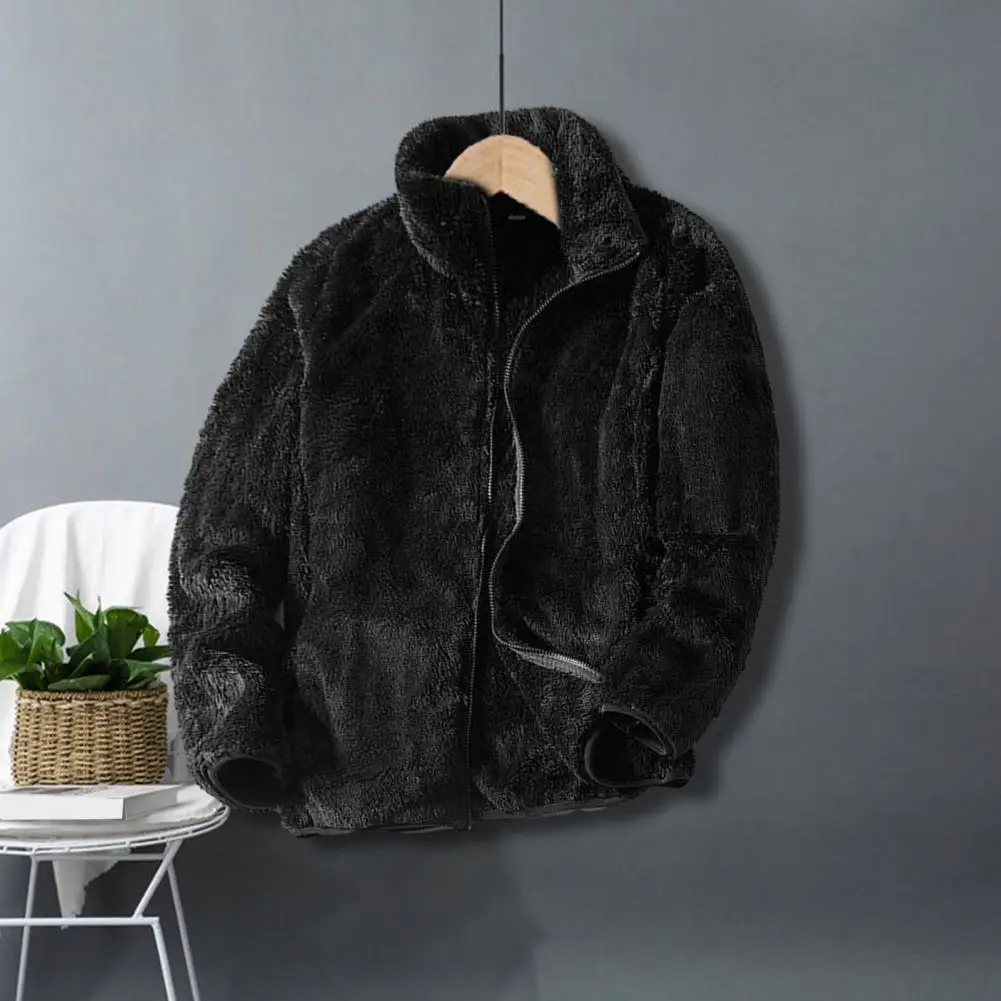 Top Trends: Zipper Placket Coat Streetwear Double-sided Plush Coat Thickened Faux Fur Jacket For Men Women With Stand Collar For Autumn Shoppable Styles