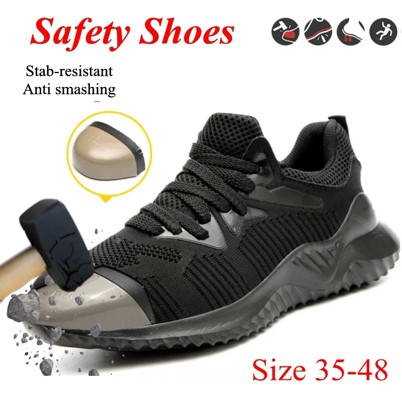 Top Trends: Men Work Safety Shoes Soft Comfortable Indestructible Shoes Steel Toe Casual Sneakers Kevlar Midsole Puncture-Proof Shoes 47 48 Shoppable Styles