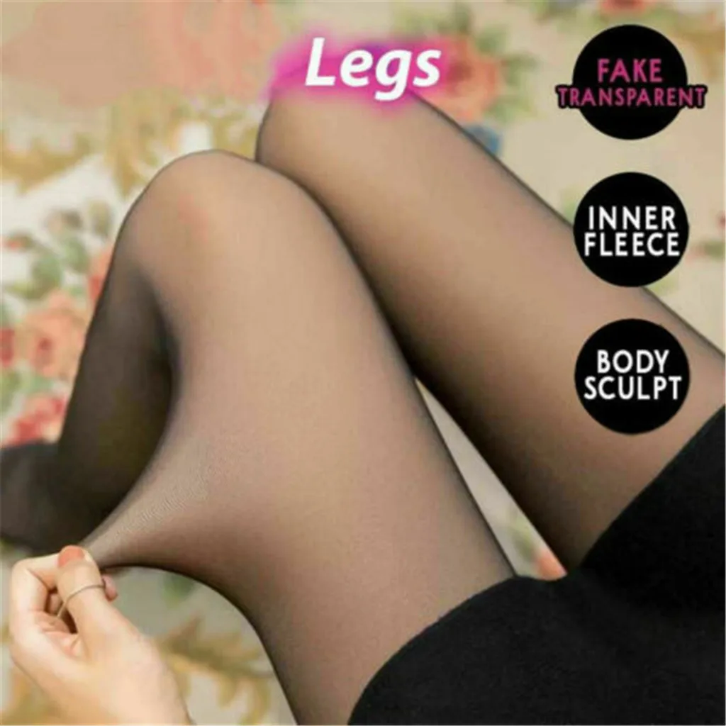 Top Trends: Flawless Legs Fake Translucent Warm Fleece Pantyhose Black / gray / coffee / original Stockings Sexy Seamless Superelastic Pantyhose Shoppable Styles