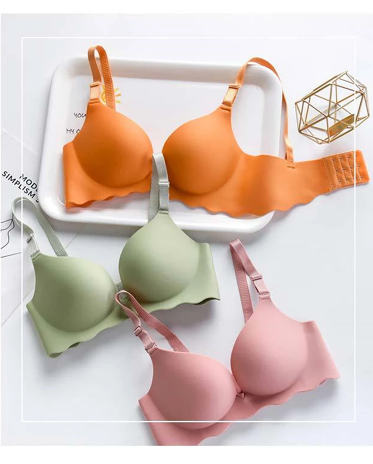 Top Trends: 2023 New Candy Color Bra Corset Wireless One-Piece Sexy Underwear Gather Push Up Bra Lingerie Seamless Bralette Soutien Gorge Shoppable Styles