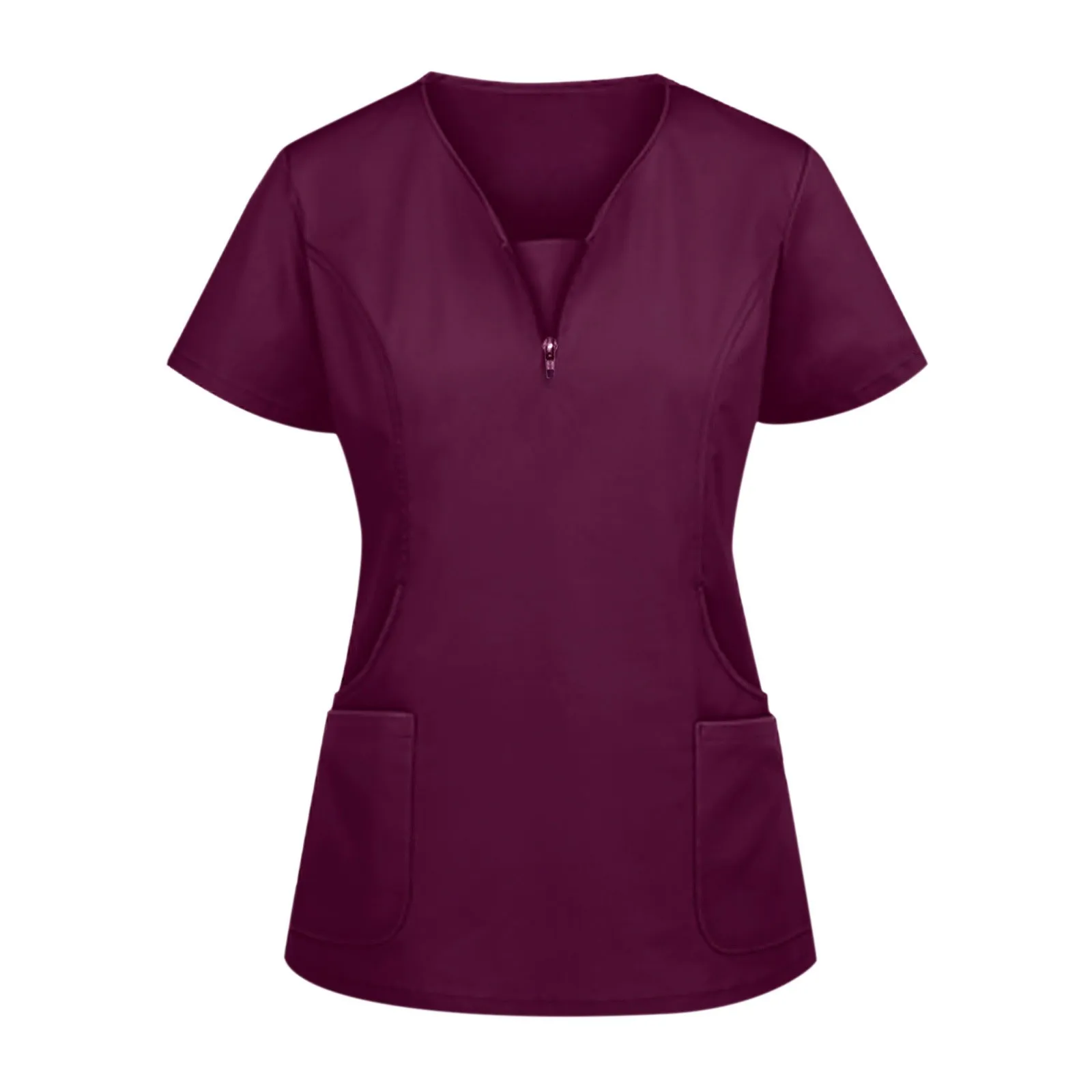 Top Trends: Women's Solid Color Nurse Uniform Casual V-neck Tops Working Costume Ladies Short Sleeve Care Workers Costume Nursing Uniforms Shoppable Styles