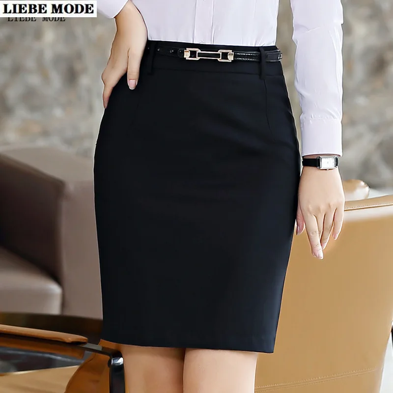 Top Trends: Ladies Formal Work Wear Pencil Skirt Office Bodycon Skirts Plus Size Black Grey Navy Blue Business Short Skirts For Women 5XL Shoppable Styles