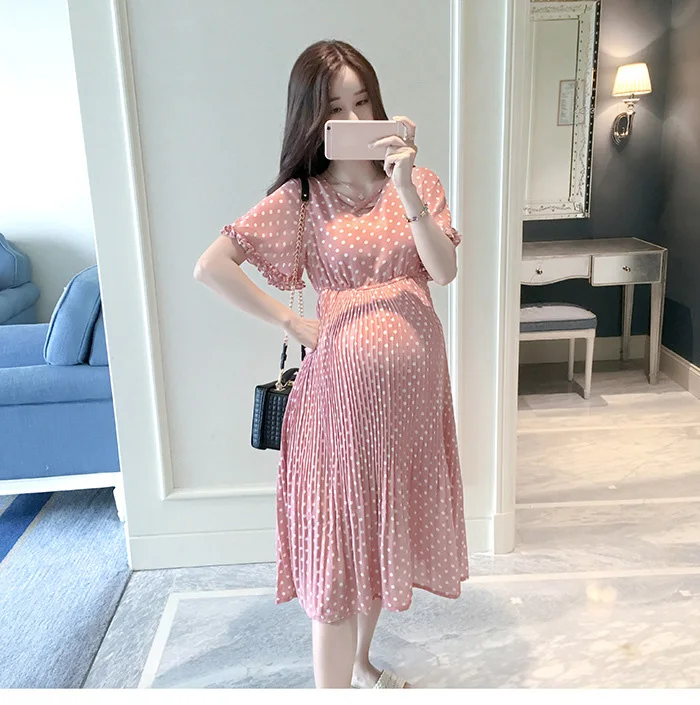 Top Trends: Summer Pregnancy Dress Fashion Women's Clothing 2018 Maternity Wear Clothes Dresses Chiffon Plus Size Pregnant Clothes BC1460 Shoppable Styles