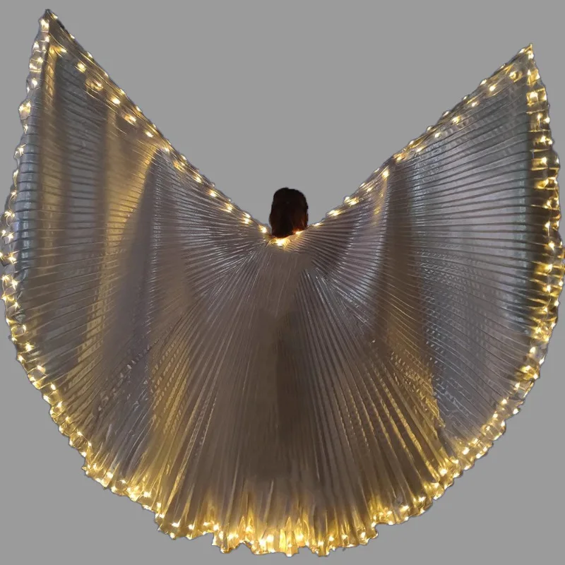 Top Trends: Belly Dance LED Wings Adult Luminous Split Dance Wings Dance Performance Props With Telescopic Sticks And Switches Shoppable Styles