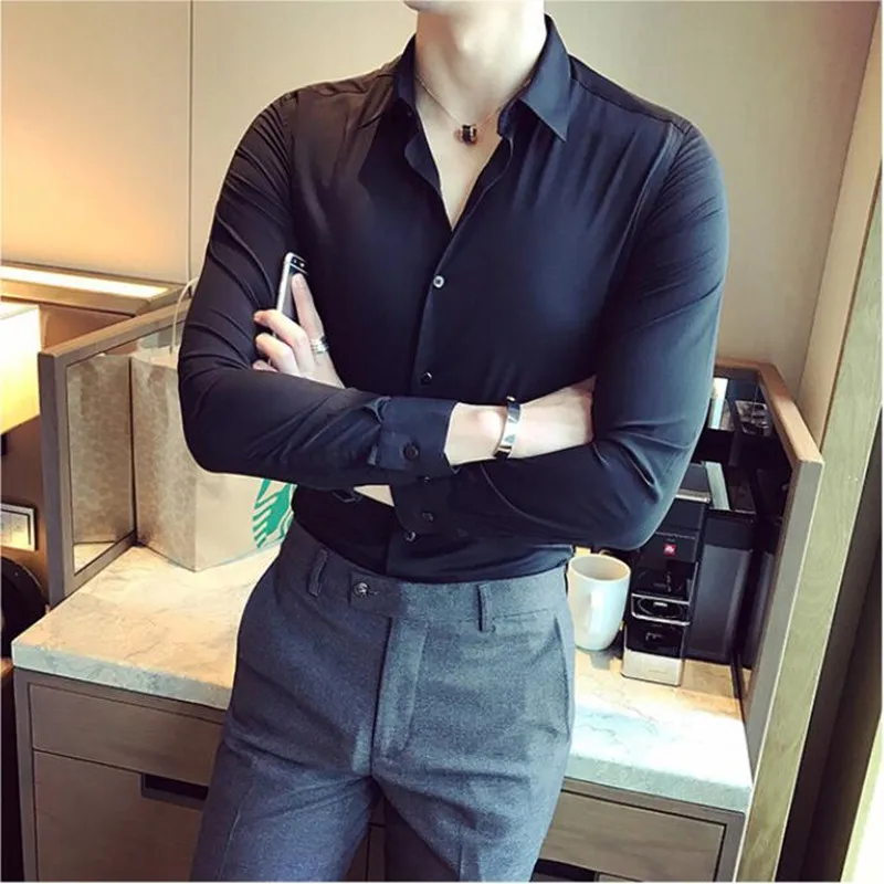 Top Trends: 2023 British Style Men's Business Leisure Long Sleeve Shirts / Male Slim Fit High Quality Dress Shirts Plus Size S-3XL Shoppable Styles - Image 6