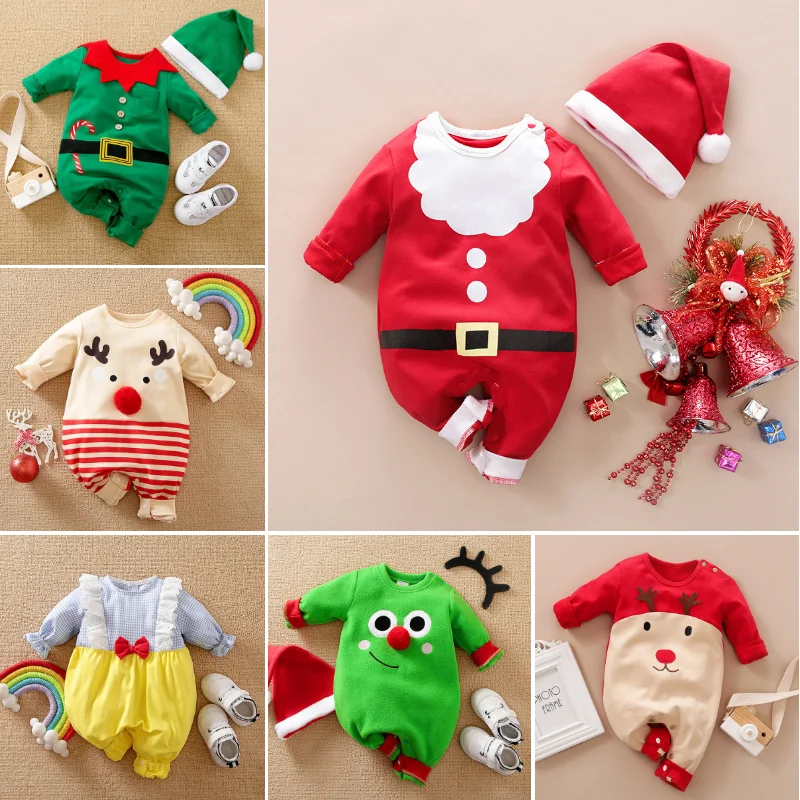 Top Trends: Baby Christmas Clothes Cotton Long Sleeve Jumpsuit Romper Newborn Onesie Infant Santa Costume 0-18M Shoppable Styles