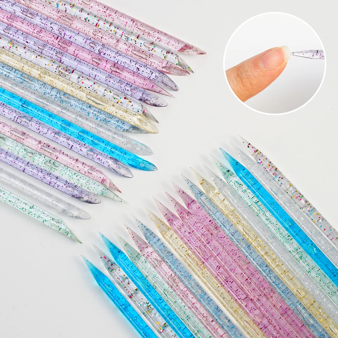 Top Trends: 50pcs Reusable Double-head Crystal Cuticle Pusher Cuticle Removal Tool Orange Wood Nails Pedicure Care Drill Stick Tools Shoppable Styles