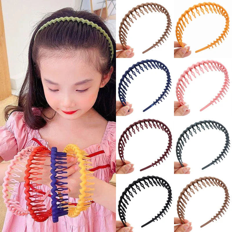 Top Trends: Fashion Hair Accessory Girls Plastic Hairband With Tooth Hair Kids Headbands For Children Solid Hair Band DIY Headband Head Hoop Shoppable Styles