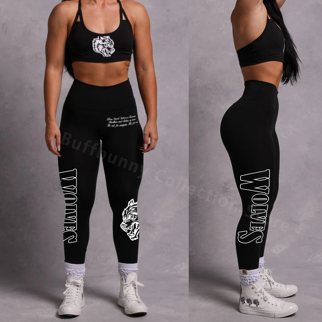 Top Trends: Darc Wolves Leggings Women Gym Pants Fitness Elastic Tights Sexy Sportswear Durable Female Darc She New Style Leggins Shoppable Styles