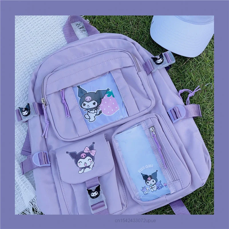 Top Trends: Sanrio Bags Cartoon Kuromi New Purple Backpack Large Capacity Y2k Student Schoolbags Women Korean Style Aesthetic Shoulder Bag Shoppable Styles - Image 6