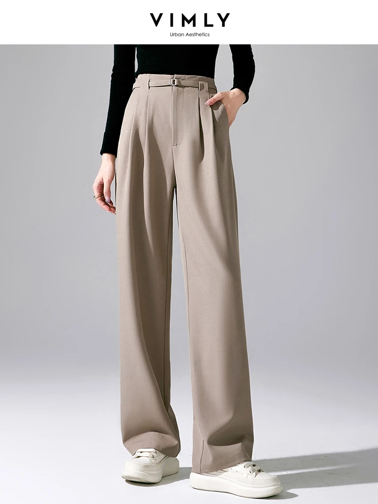 Top Trends: Vimly High Waisted Pants For Women Autumn Baggy Pant Woman Trousers 2023 Fall New In Casual Straight Loose Female Clothing M3021 Shoppable Styles