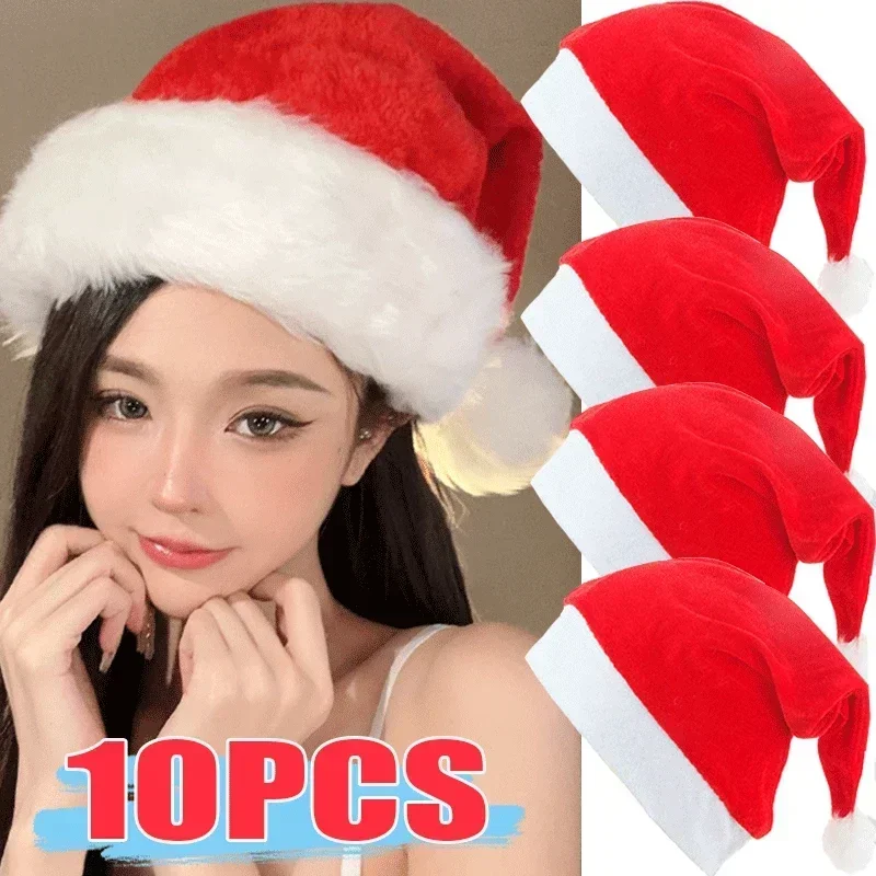 Top Trends: Christmas Hats New Year Velvet Hat Adults Kids Hats Christmas Decorations For Home Xmas Santa Claus Gifts Warm Winter Cap Shoppable Styles