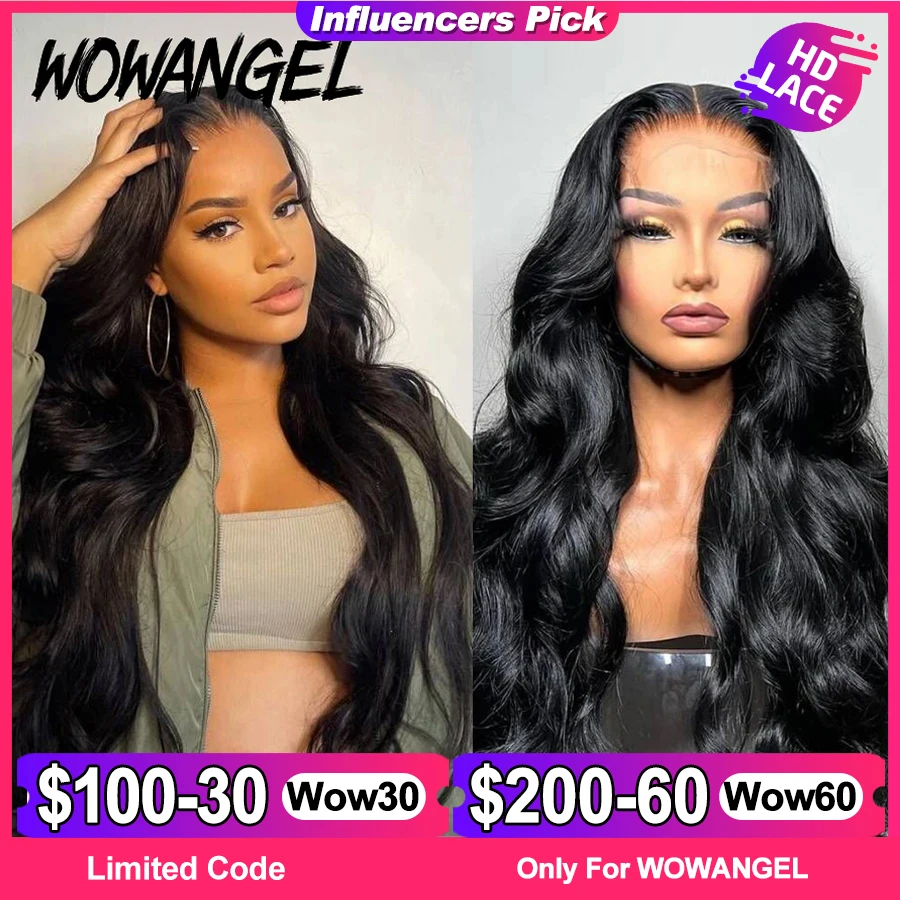 Top Trends: Wow Angel Glueless 250% Real HD Lace Closure Wigs 7X7 / 6x6 / 5X5 HD Closure Wig Body Wave Pre Plucked Human Hair Wigs For Women Shoppable Styles