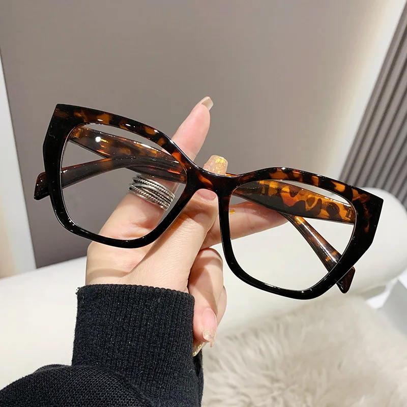 Top Trends: Luxury Brand Designer Women Fashion Cat Eye Anti Blue Light Glasses Double Color Big Frame Reading Glasses Presbyopia Eyewear Shoppable Styles - Image 3