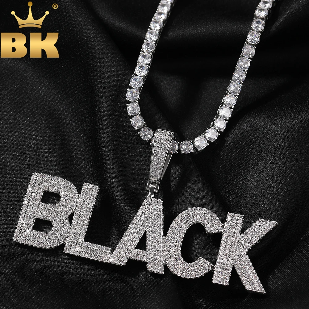 Top Trends: THE BLING KING Custom Initial Letters Name Pendant Necklace Micro Paved 3 Rows Cubic Zirconia Chain Necklace Hiphop Jewelry Shoppable Styles