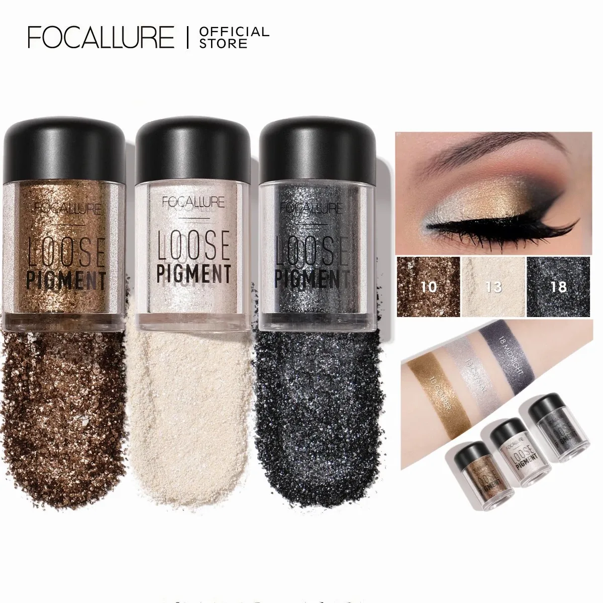 Top Trends: FOCALLURE Diamond Eye Shadow Makeup Waterproof Long Lasting Shiny Glitter Shimmer Liquid Eyeshadow Makeup For Women Cosmetics Shoppable Styles