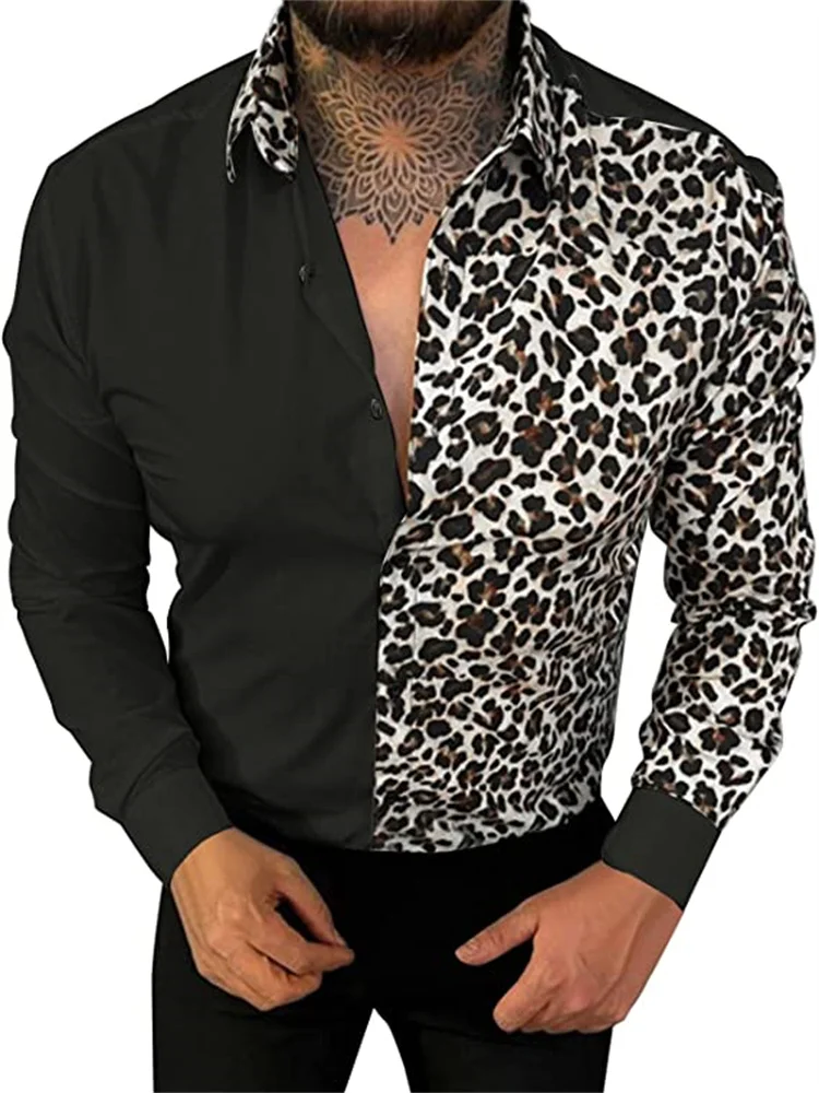 Top Trends: 2023 Fashion New Men&#039;s Retro Leopard Print Animal Print Button Long Sleeve Casual Shirt S-6XL Size Black White Leopard Print Shoppable Styles