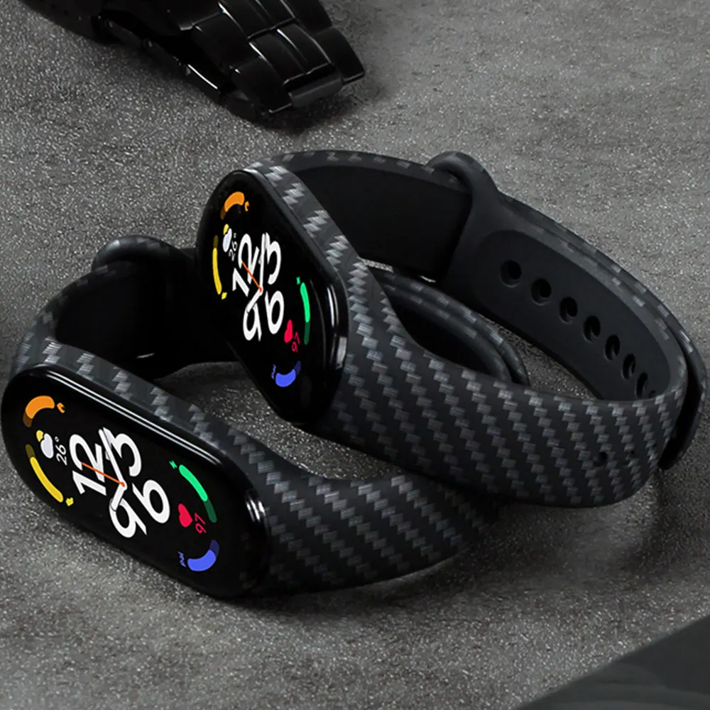 Top Trends: For Xiaomi Mi Band 7 Carbon Fiber Strap Nfc Wristband Smartwatch MIband 5 Silicone Bracelet Correa Mi Band 4 5 3 6 Accessories Shoppable Styles