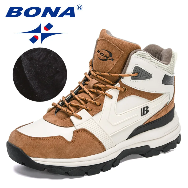 Top Trends: BONA 2023 New Designeres Snow Boots Plush Warm Winter Boots Men Outdoor Hiking Shoes Man Anti-Slip Platform High Top Footwear Shoppable Styles