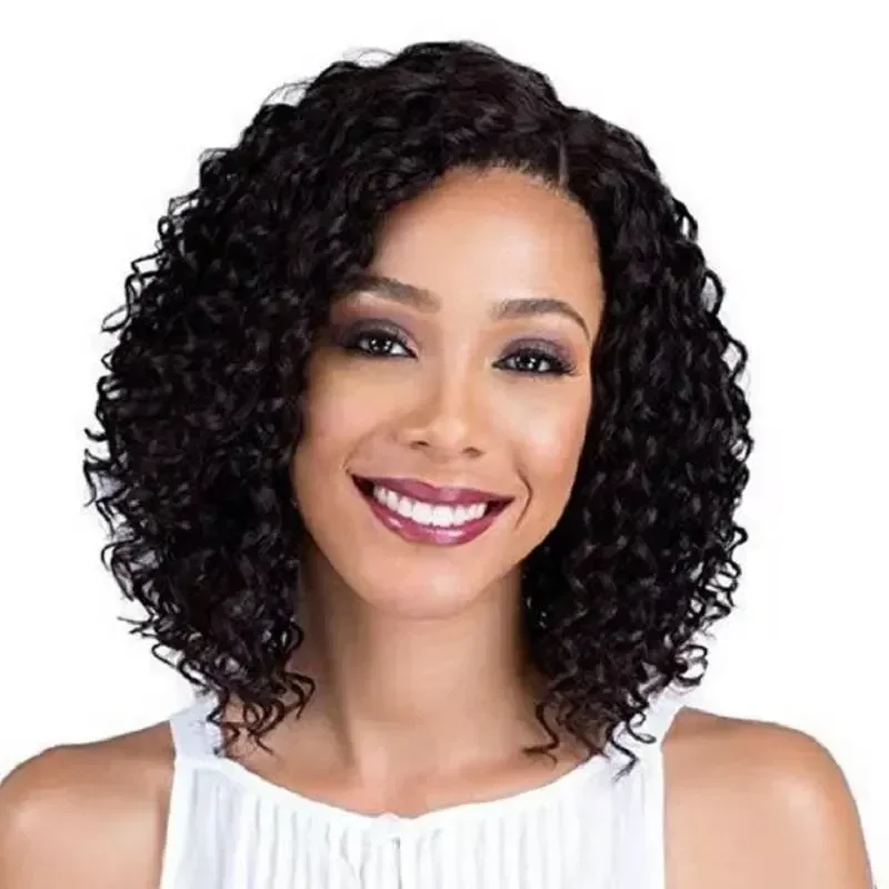 Top Trends: Fashion Short Kinky Curly Wig For Black Women Soft & Healthy Black Synthetic Afro Curly Bob Wig Natural As Real Hair Party Wigs Shoppable Styles