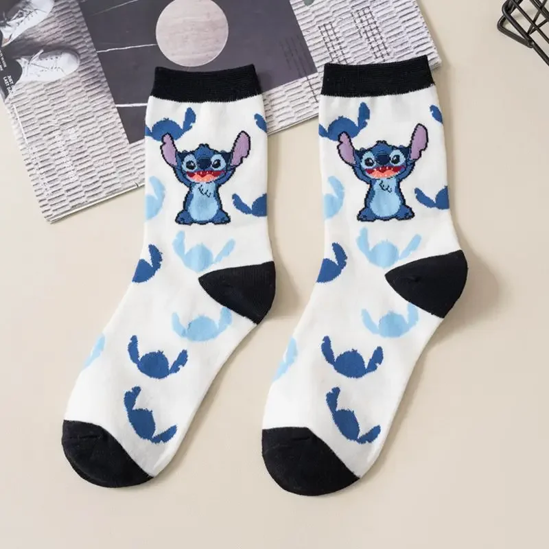 Top Trends: Disney Fashion Breathable Cotton Socks Cartoon Figure Stitch Print Midtube Socks Fashion Warm Men's And Women's Christmas Socks Shoppable Styles - Image 4