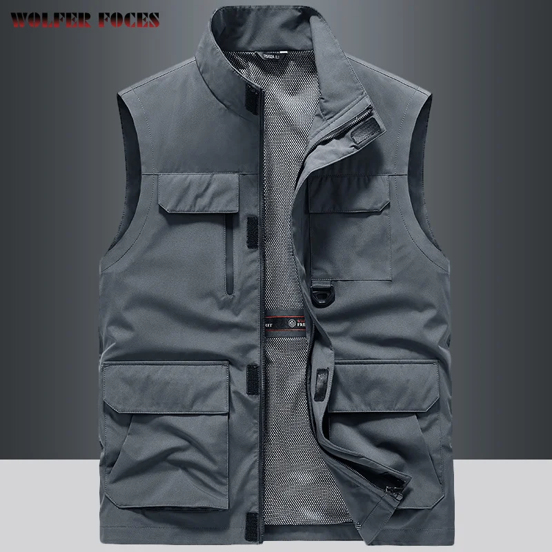 Top Trends: Men&#039;s Waistcoat MAN VEST Embroidered Fishing Clothing New Sets Tactical Military Mesh Work Summer Sleeveless Jacket Multi-pocket Shoppable Styles