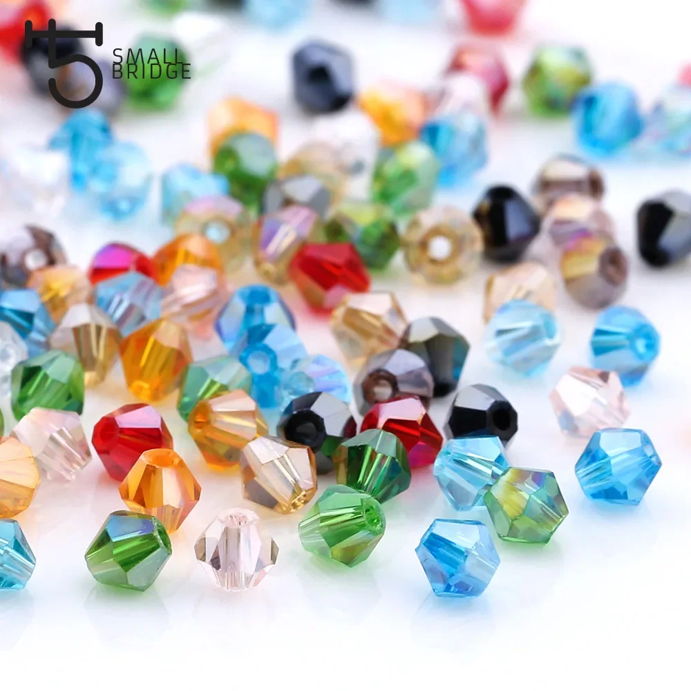 Top Trends: 3 4 6mm Austrian Bicone Crystal Beads For Jewelry Making Diy Accessories Multicolor Faceted Glass Spacer Beads Wholesale Shoppable Styles