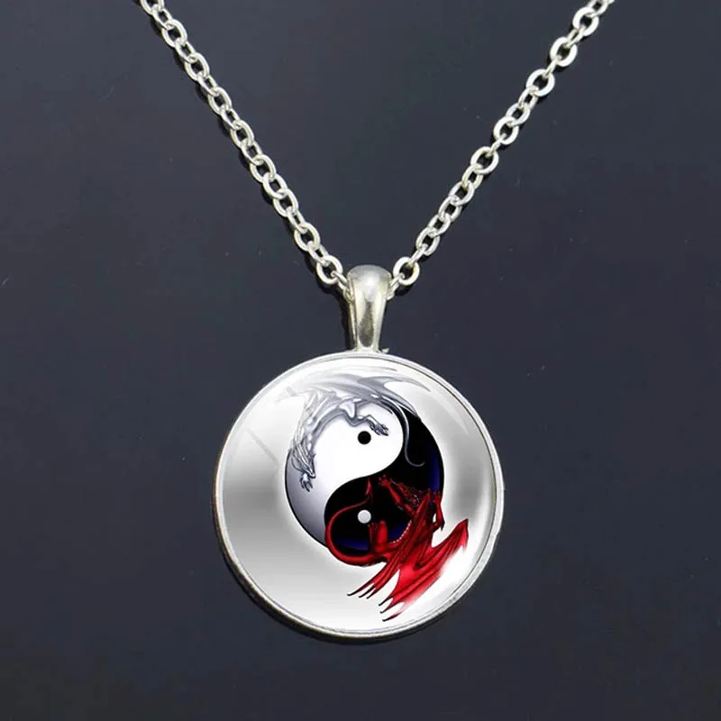 Top Trends: Pop Art Photo Necklace Yin Yang Tai Chi Symbol Pendant Jewelry Yin Yang Bagua Diagram Necklace Men Women Jewelry Gifts Shoppable Styles - Image 2