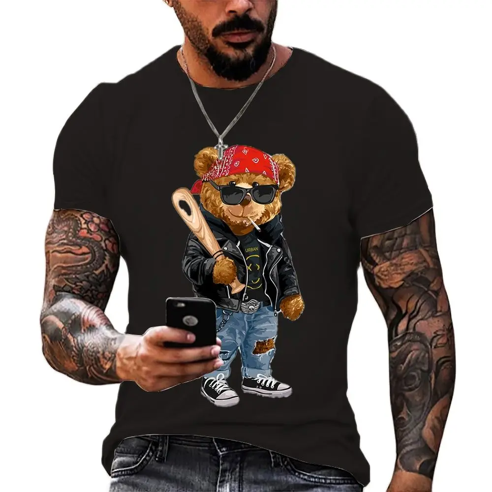 Top Trends: 2023 Year 3D Teddy Bear Printing Men T Shirt CasualO-neck Short Sleeve Tops Summer Street TrendHip Hop Harajuku Oversized Tees Shoppable Styles