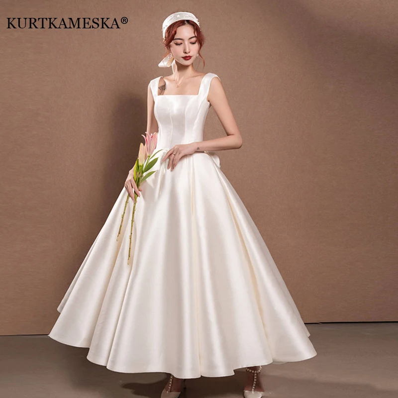 Top Trends: White Satin Bride Wedding Photo Dress Summer Formal Long Prom Evening Dresses For Women 2023 Cocktail Engagement Party Vestido Shoppable Styles