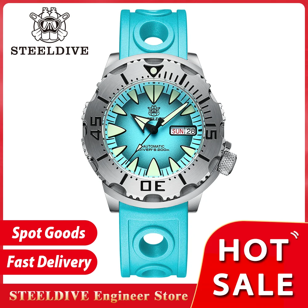 Top Trends: STEELDIVE SD1984 Mechanical Watch NH36 Movement Sapphire Crystal 200M Waterproof Double Calendar Swiss Super Luminous Wristwatch Shoppable Styles