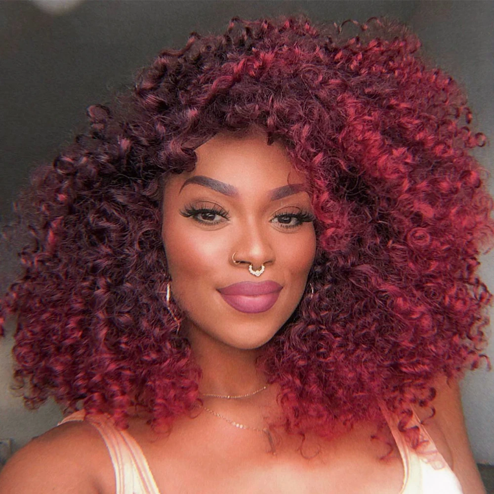 Top Trends: Short Curly Bob Wig Lace Front Synthetic Hair Wigs For Black Women With Baby Hair Ombre Blonde Highlight Wig Cosplay Wig Shoppable Styles