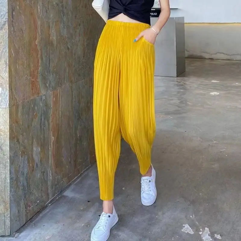 Top Trends: Shaking Pants Female Harlan Pants Female Summer Thin 2021 New Loose Pleated Casual Pants Harajuku Pants Harem Pants Shoppable Styles