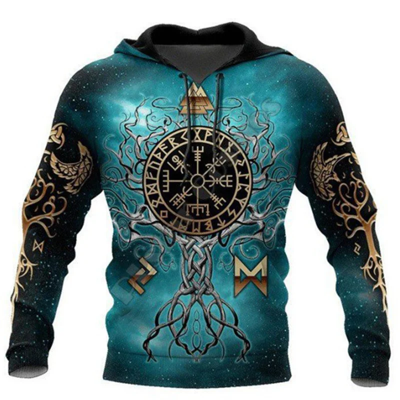 Top Trends: New Viking Mythology Hoodie For Men's 3D Print Vintage Style Long Sleeve Top Oversized Hip Hop Pullover Clothes For Men Clothing Shoppable Styles