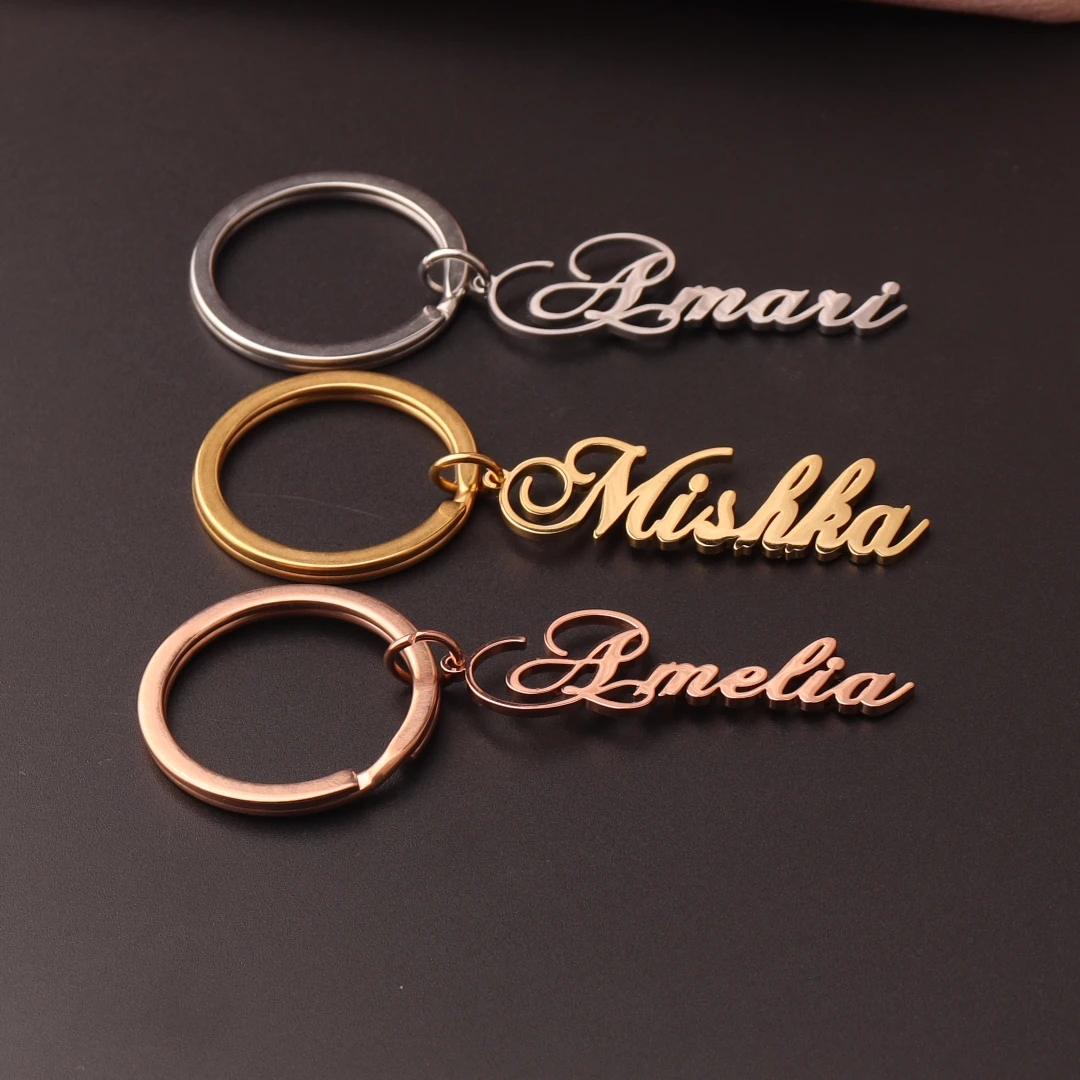 Top Trends: Personalized Custom Name Letter Keyring Unique Stainless Steel Key Chain For Women Man Customization Keychain Gifts New Shoppable Styles