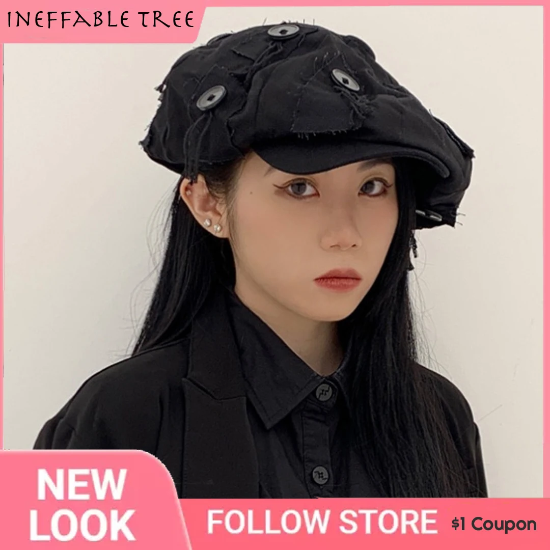 Top Trends: Women Fashion Vintage Big Berets Hats For Girls Street Style Beret Cap Women Flat Button Hats Newspaper Caps Shoppable Styles