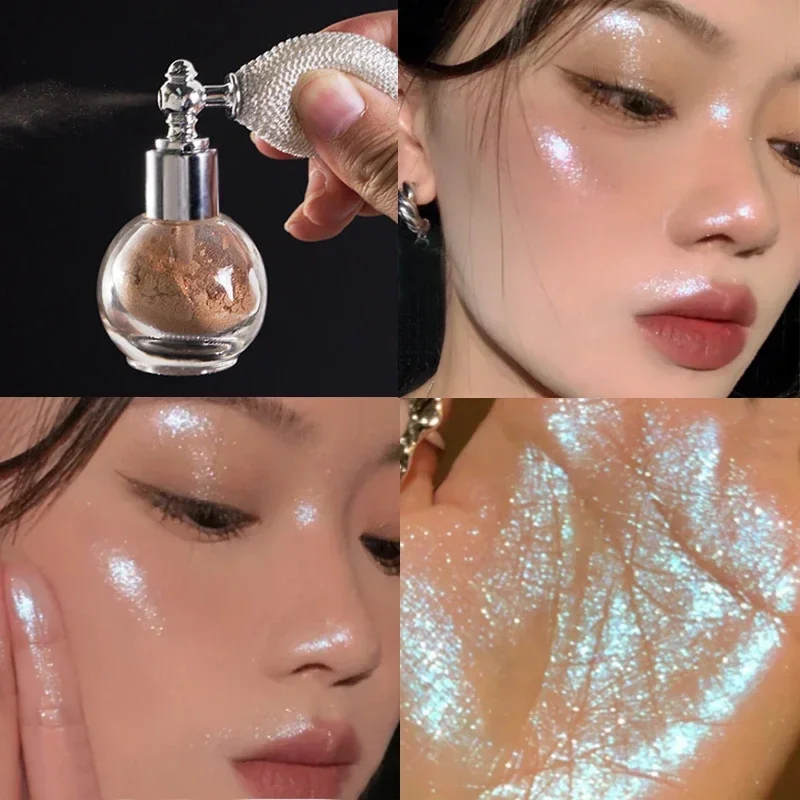 Top Trends: Fashion Highlighter Powder Spray Waterproof Glitter Powder Spray Shimmer Sparkle Powder Makeup For Face Body Highlight Makeup Shoppable Styles - Image 3