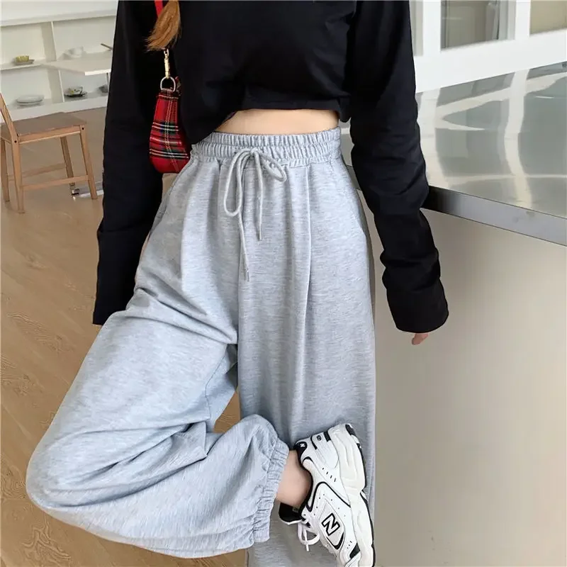 Top Trends: Women's Gray Sports Pants 2022 Fall Style Loose-fitting Loose Pants Fashion Casual Sports Pants Black Trousers Jogger Streetwear Shoppable Styles