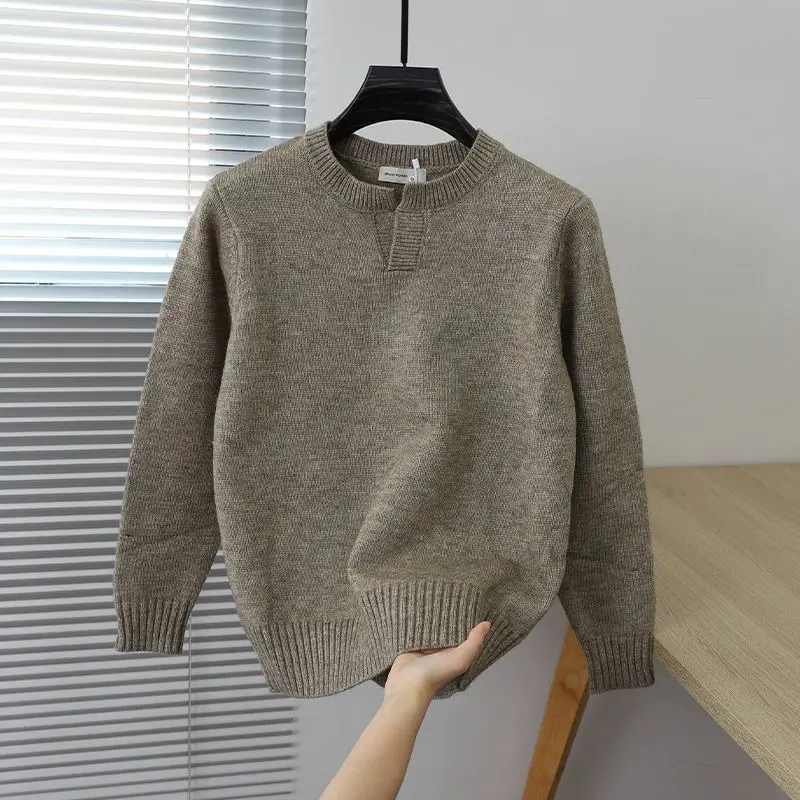 Top Trends: 2023 Autumn And Winter Korean Edition Simple Solid Color Pullover Round Neck Soft And Versatile Popular Underlay Knitted Sweater Shoppable Styles - Image 5