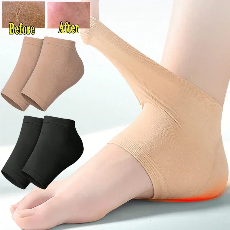 Top Trends: 2pcs Silicone Heel Protective Cover Plantar Fasciitis Heels Socks Anti-Crack Moisturizing Shoe Pads Pain Relief Foot Care Tool Shoppable Styles