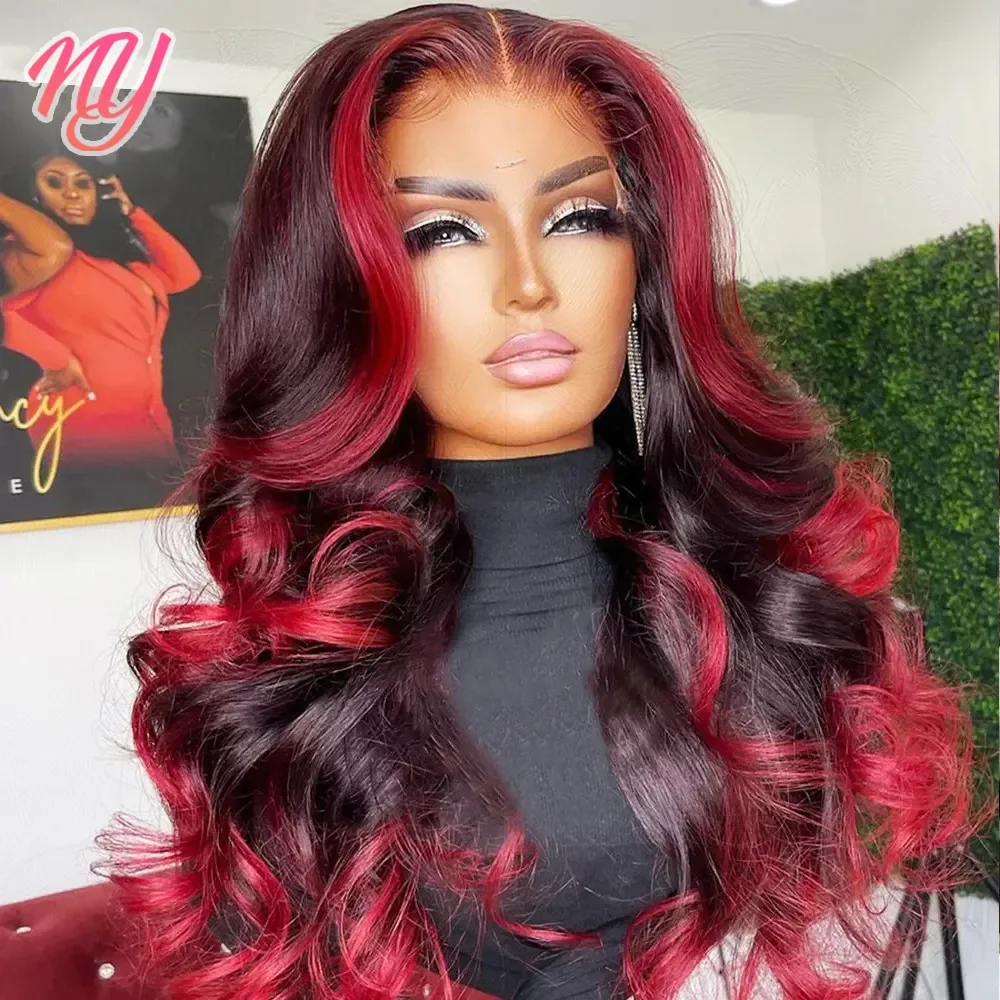 Top Trends: Highlight Wig Human Hair 1B 99J Burgundy Body Wave Lace Front Wigs For Woman 13x4 HD Lace Frontal Wig Colored Human Hair Wigs Shoppable Styles