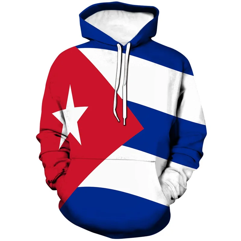 Top Trends: 3D Printed Cuba Flag Hoodie For Men New In Long Sleeves Sweatshirts Pullover Tops Fashion Sports Running Oversized Hoodies Shoppable Styles