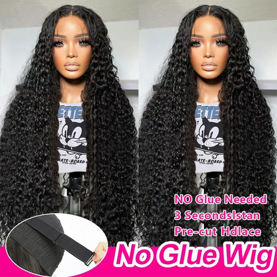 Top Trends: Wear And Go Glueless Wig Human Hair Ready To Wear Put Cut Curly Wigs Brazilian Water Water Deep Wave 4x4 5x5 HD Closure Wig Sale Shoppable Styles