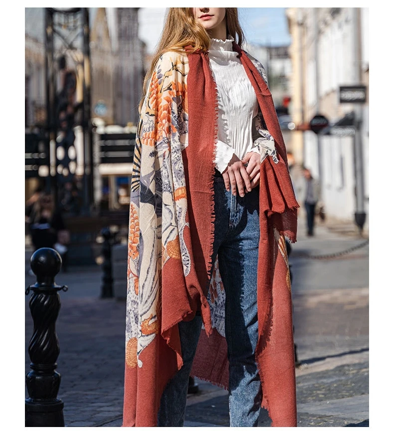 Top Trends: 2023 Luxury Brand Scarf Hijab Women Winter Wool Cashmere Thick Shawl Warm Bandana Scarves Female Pashmina Blanket Shoppable Styles - Image 3