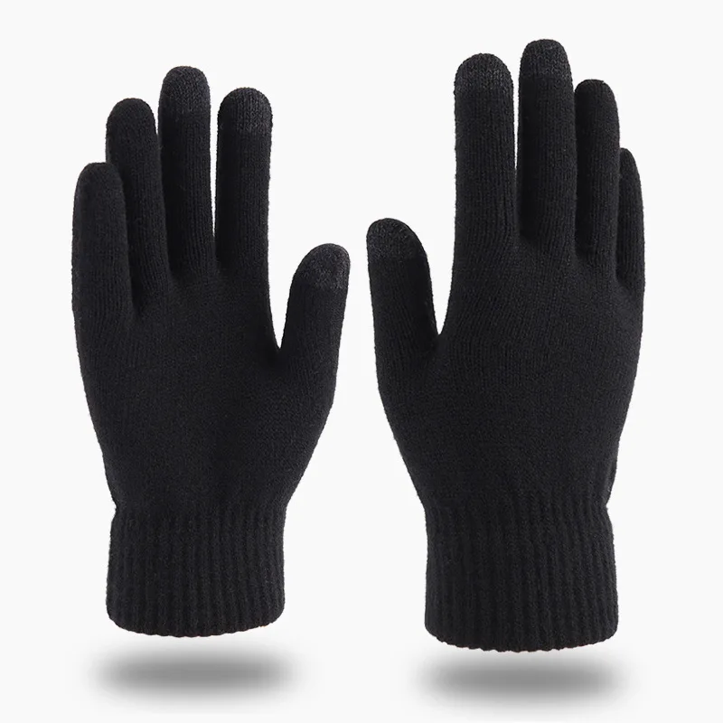 Top Trends: New Winter Men Knitted Gloves Touchscreen High Quality Male Mitten Thicken Warm Wool Cashmere Solid Women Business Gloves Autumn Shoppable Styles