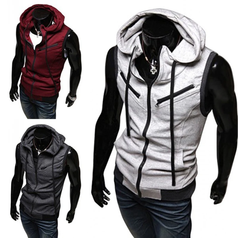 Top Trends: 2023 New Fashion Zipper Cardigan Sweater Mens Sleeveless Hooded Vest Jacket Plus Size S-4XL Streetwear Vest Hoodies Shoppable Styles