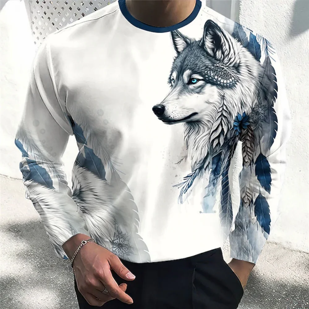 Top Trends: 2023 New Cotton Animal T Shirt Mens Fall Clothing Eagle Graphic Apparel Streetwear Oversized Long Sleeve Tops For Male Shirt Tee Shoppable Styles