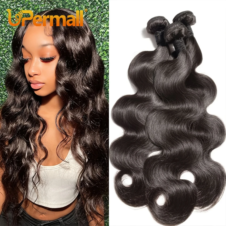 Top Trends: Upermall Soft Body Wave Human Hair 1 / 3 / 4 Bundles Deals On Sale 8-30 Inch 100% Brazilian Remy Hair Weave For Women Natural Color Shoppable Styles