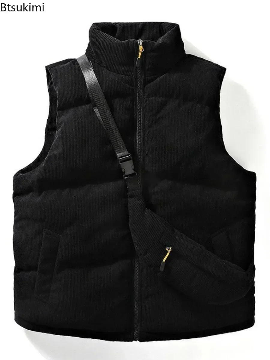 Top Trends: New 2024 Men's Thick Warm Casual Vests Coats Autumn Winter Solid Students Youth Simple Sleeveless Top Vest Jackets Warm Vest Men Shoppable Styles - Image 3